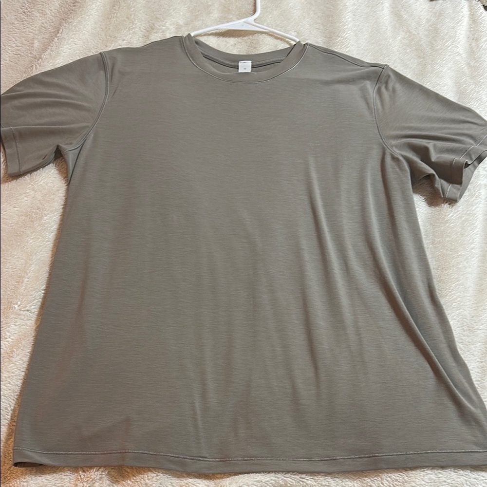 Lululemon women’s jersey training tee warm ash grey sz 10